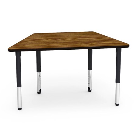 Virco 60 in. W, 30 in. L, 24-32 in. H, Medium Oak Top / Black Edge 50TRAP60ADJ